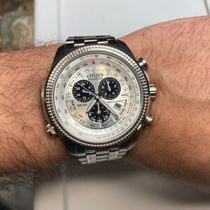 Citizen eco drive E820-S063370, perpetual calendar, stainless, silver black